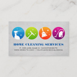 Home Cleaning Icons   Maid Business Card