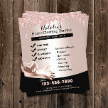 Home Cleaning Service Rose Gold Glitter Drips<br><div class="desc">Home Cleaning Service Modern Rose Gold Glitter Drips Flyers.</div>