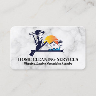 Home Cleaning Supplies Maid Service Business Card