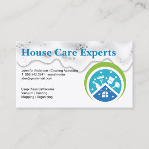 Home Cleaning Tools Logo Soap Maids Business Card