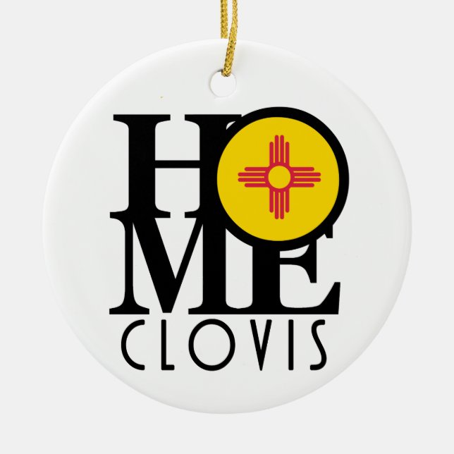 HOME Clovis New Mexico Ceramic Tree Decoration (Front)
