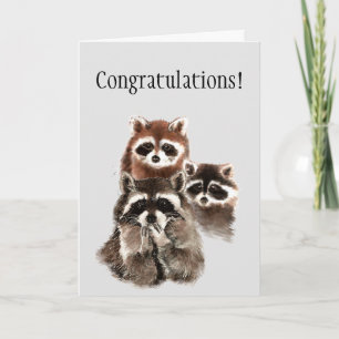 Home Congratulations Fun Raccoons Blowing Kisses Card