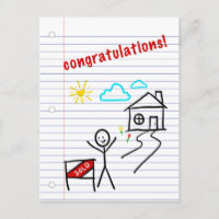 home congratulations notebook paper sketches