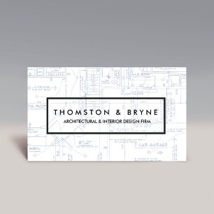 Home Construction and Architect Blueprint Business Card