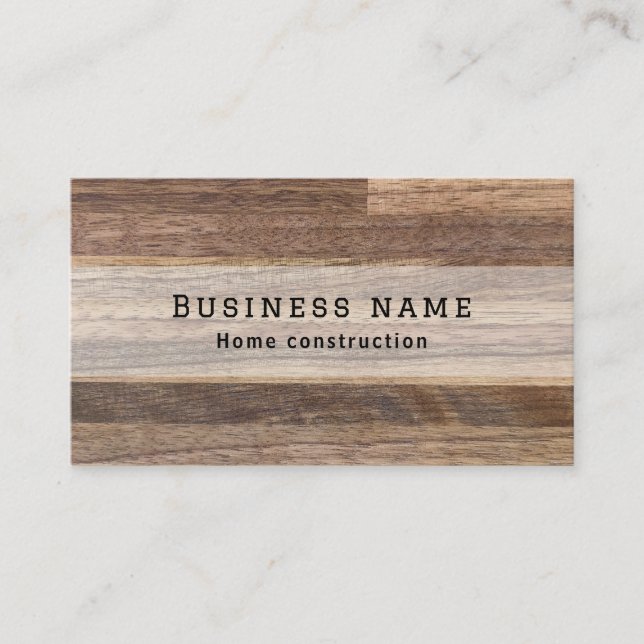 Home Construction Carpenter Wood business card (Front)