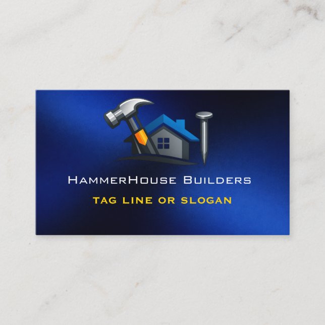 Home Construction Hammer Business Card (Front)