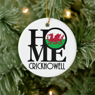 HOME Crickhowell Wales Ceramic Tree Decoration