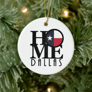 HOME Dallas Texas Ceramic Tree Decoration