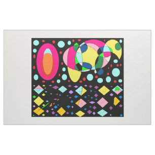 Home decor black with mixed coloured shapes cloth
