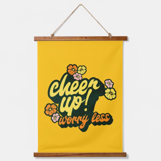HOME DECOR CHEER UP WORRY LESS TAPESTRY  (Front)