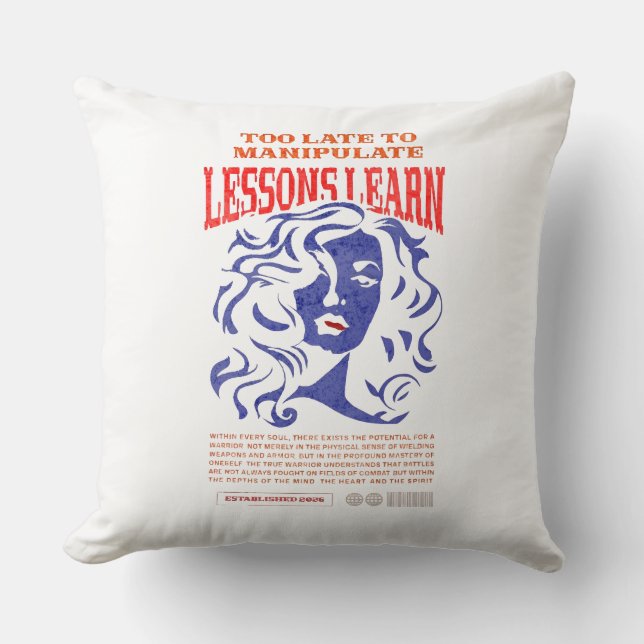 HOME DECOR MANIPULATE LESSONS LEARN THROW PILLOW  (Front)