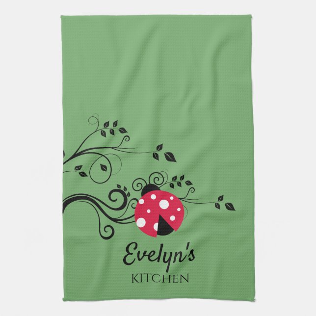 Home Decor Small Ladybug Kitchen Towel (Vertical)