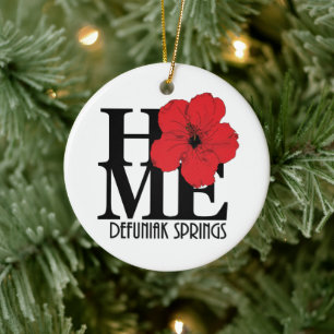 HOME DeFuniak Springs Red Hibiscus Ceramic Tree Decoration