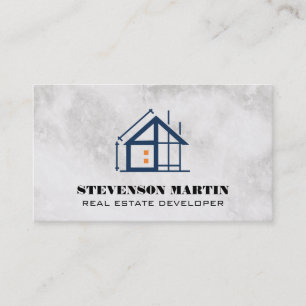 Home Developer Logo Blueprint Business Card