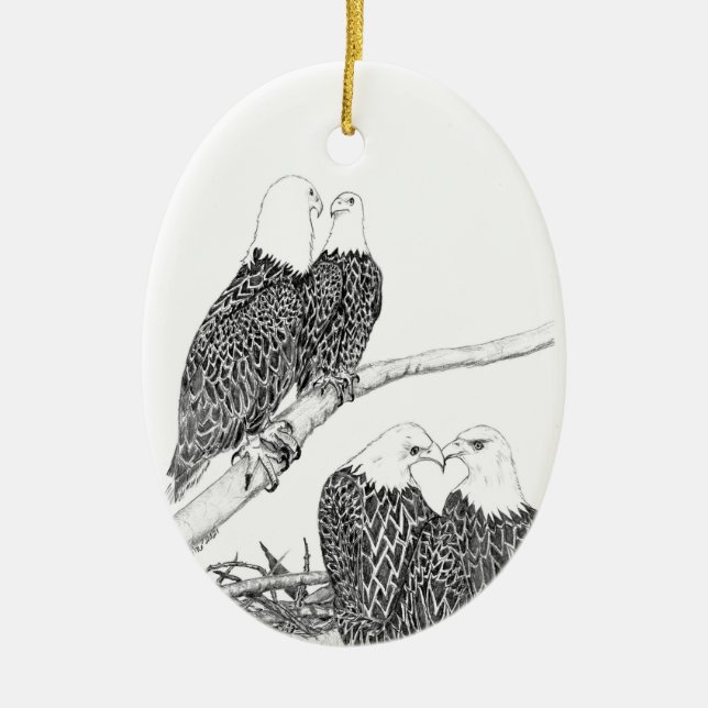 HOME EAGLE NEST LEGACY CONTINUES Ceramic Ornament (Front)