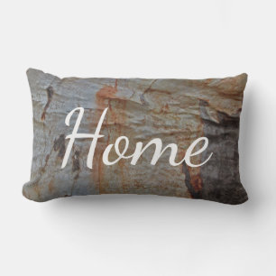 Home Earth Tone Beige Tree Bark Photograph Lumbar Cushion