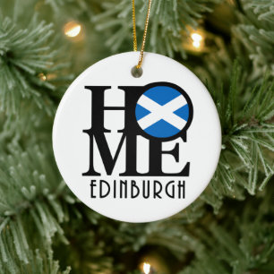 HOME Edinburgh Scotland Ceramic Tree Decoration