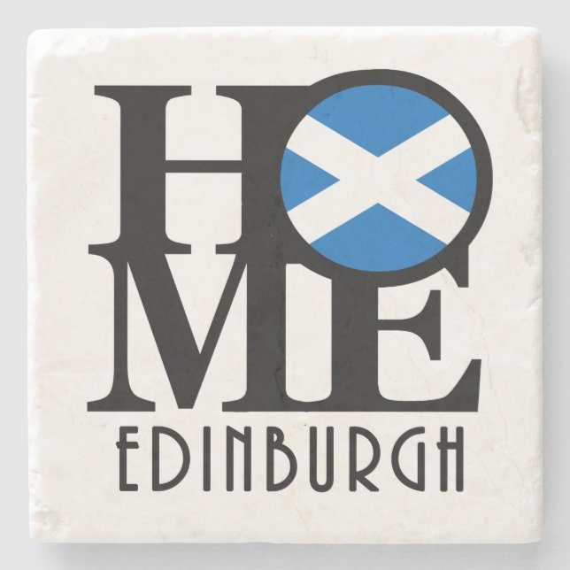 HOME Edinburgh Scotland Stone Coaster (Front)