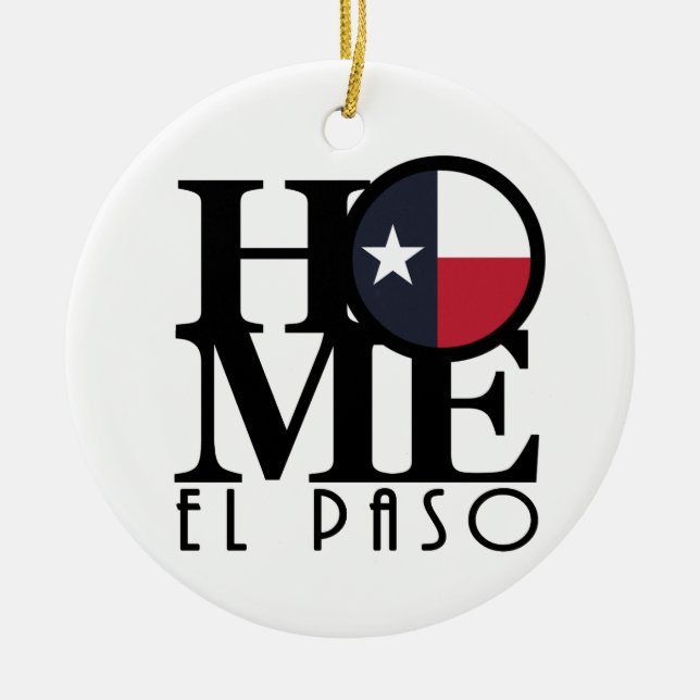 HOME El Paso Texas Ceramic Tree Decoration (Front)