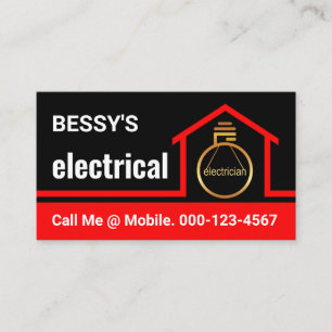 Home Electric Bulb Circuit Lighting Business Card