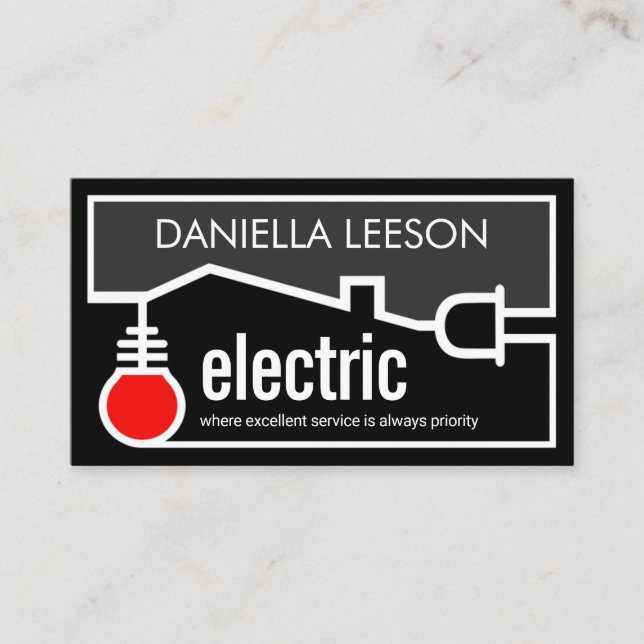 Home Electric Bulb Plug Circuit Business Card (Front)