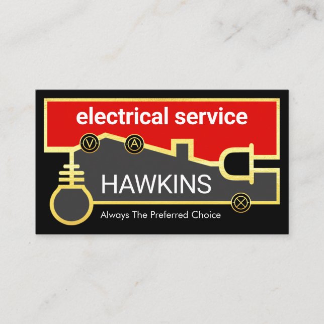 Home Electrical Bulb Plug Circuit Business Card (Front)
