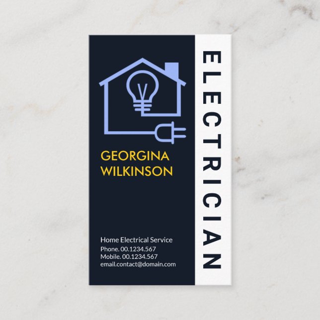Home Electrical Circuit Electrician Service Business Card (Front)