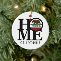 HOME Encinitas California Ceramic Ornament
