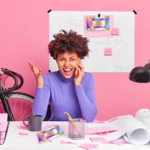 Home Estate Agency QR Code Logo Holograph  Business Card