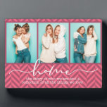 Home Family Sayings Modern Typography Three Photo Plaque<br><div class="desc">This modern design features three of your favourite photos with the text "home - the story of who we are and a collection of all the things we love" in modern typography #photo #photogifts #gifts #gift #giftsforher #girly #family #home #birthdaygifts #holidaygifts #christmasgifts #personalizedgifts</div>