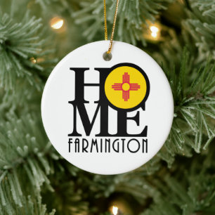 HOME Farmington New Mexico Ceramic Tree Decoration