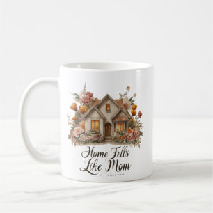 Home Feels Like Mum Vintage Cottage Design Coffee Mug