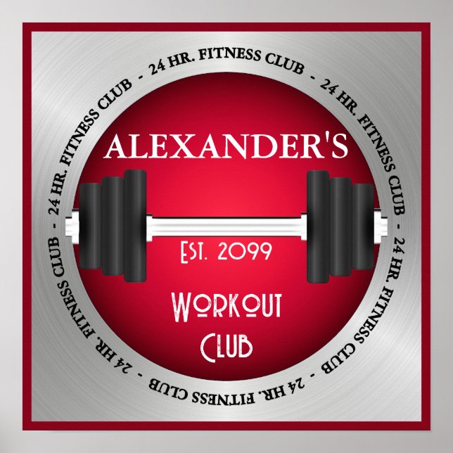 Home Fitness Centre Workout Club Gym Open 24 Hrs Poster (Front)