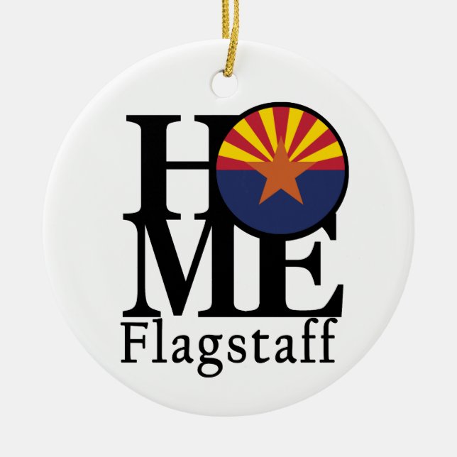 HOME Flagstaff Arizona Ceramic Tree Decoration (Front)