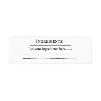 Home Food Kitchen Ingredients List Label