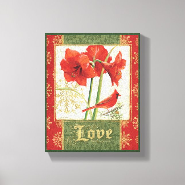 Home for Christmas Amaryllis Love Canvas Print (Front)