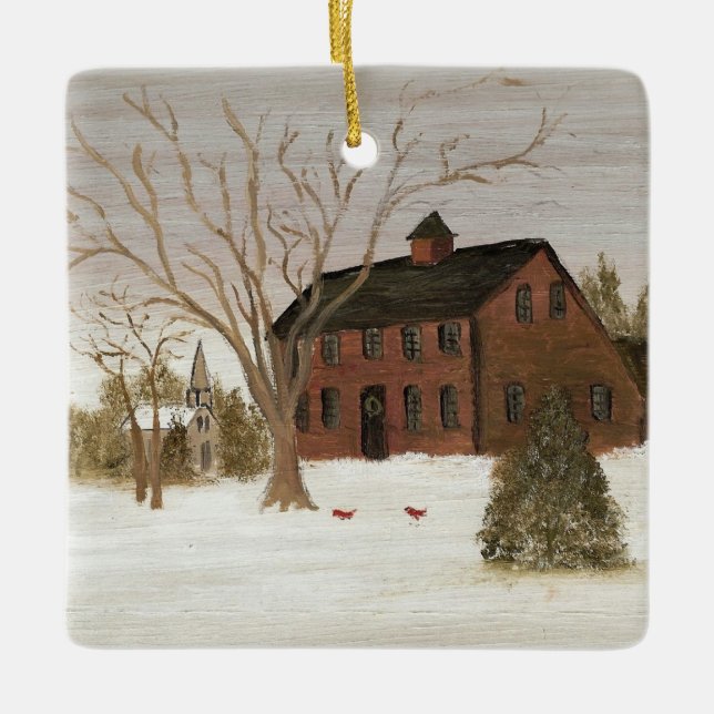 Home for Holidays Country Christmas Ceramic Tree Decoration (Front)