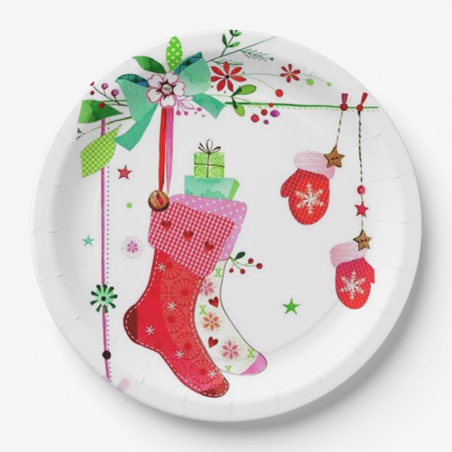 Home for the Holidays Christmas Paper Plates (Front)