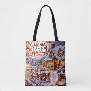 Home for the Holidays Christmas Tote Bag