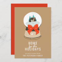 Home for the Holidays Illustrated Snow Globe