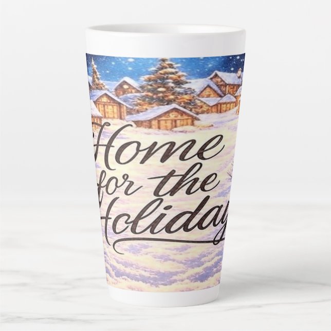 'Home for the Holidays' Latte Mug (Front)