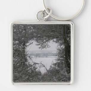 Home For The Holidays Love Snow Heart Photo Keys Key Ring