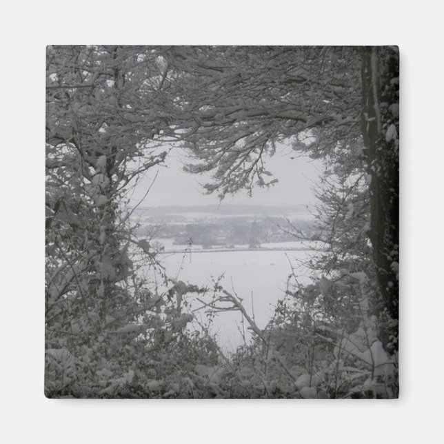 Home For The Holidays Love Snow Heart Photo Magnet (Front)