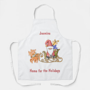 Home for the Holidays Personalised Santa Sleigh  Apron