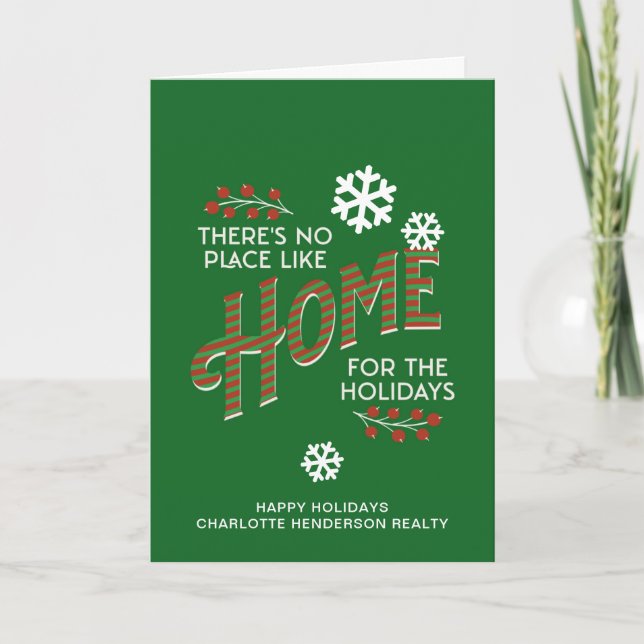 Home for the Holidays Real Estate Christmas Holiday Card (Front)