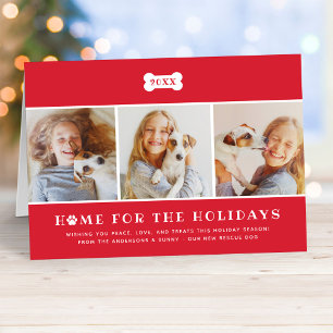 Home for the Holidays Red Pet Photo Christmas Holiday Card
