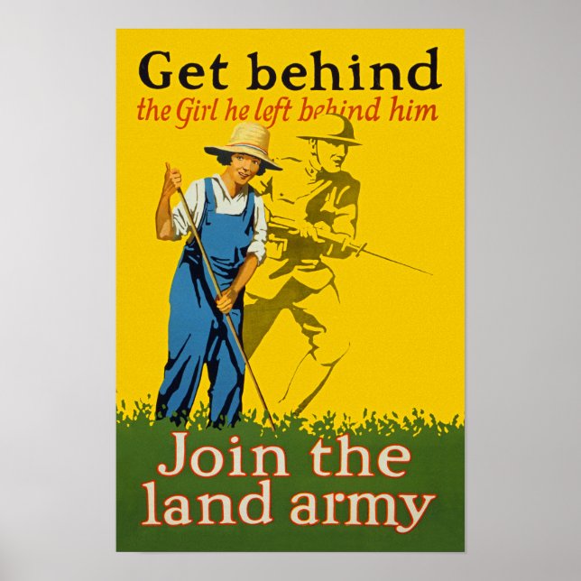 Home Front Join the Land Army WWI Propaganda Poster (Front)