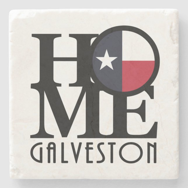 HOME Galveston Texas Stone Coaster (Front)