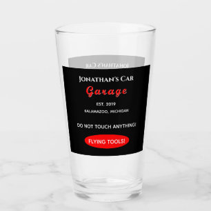 Home Garage Car Mechanic Glass Pint Beer Drinking