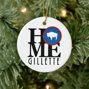 HOME Gillette Wyoming Ceramic Tree Decoration